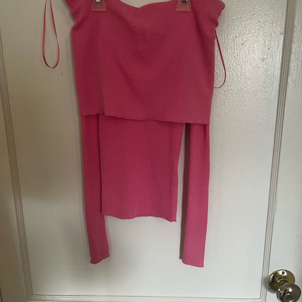 Zara Pink Ribbed Top - Picture 2 of 2